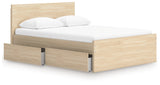Open storage drawer on Onita platform bed side