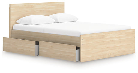 Open storage drawer on Onita platform bed side