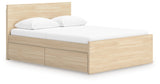 Onita full panel platform bed side angle view