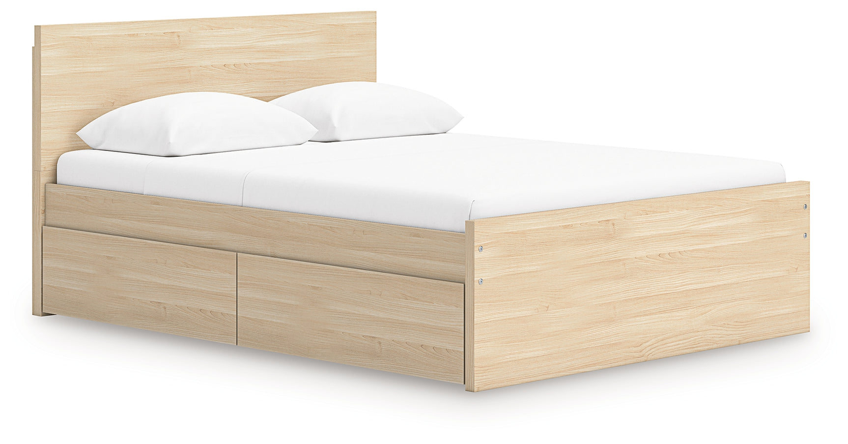 Onita full panel platform bed side angle view