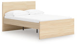 Onita Full Panel Platform Bed side view showing storage drawers