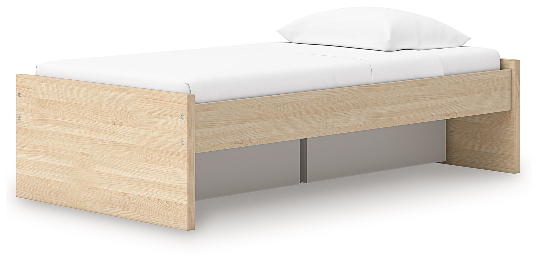 Onita Natural Twin Platform Bed with 1 Side Storage