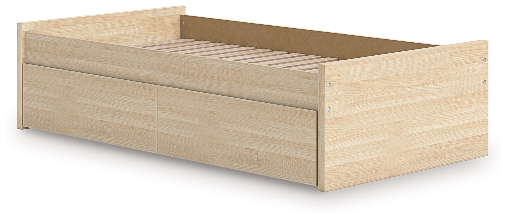 Onita Natural Twin Platform Bed with 1 Side Storage