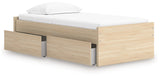 Onita Natural Twin Platform Bed with 1 Side Storage