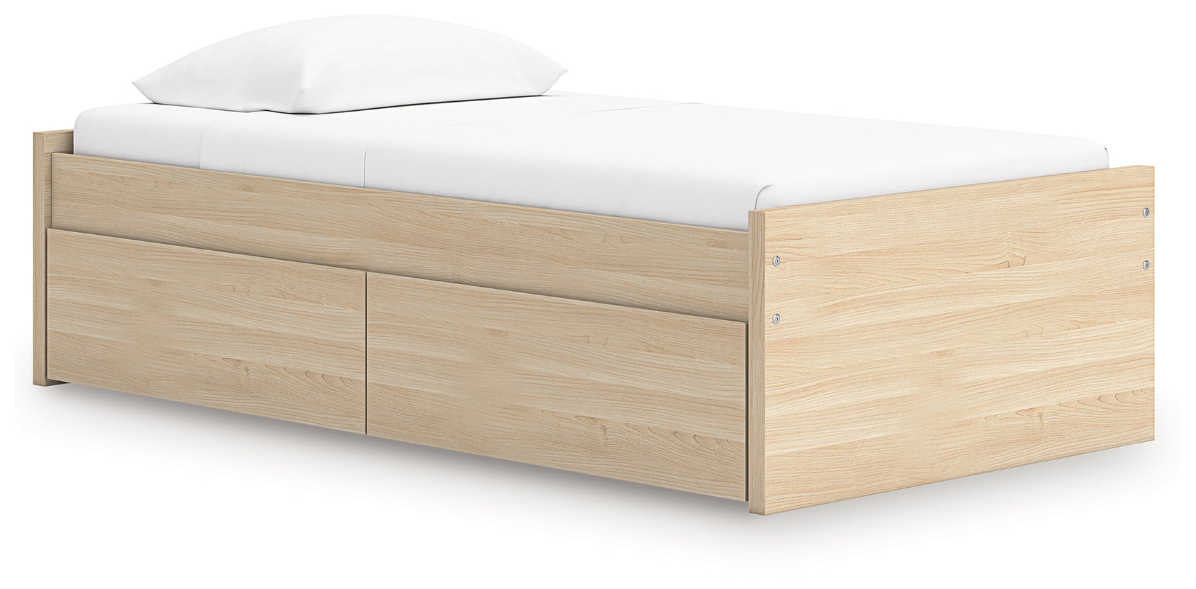 Onita Natural Twin Platform Bed with 1 Side Storage