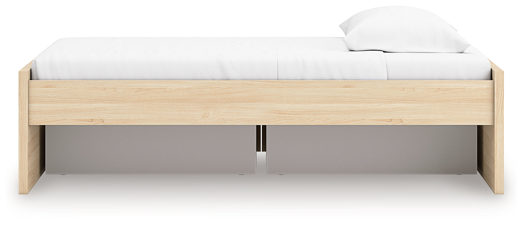 Onita Natural Twin Platform Bed with 1 Side Storage