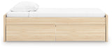 Onita Natural Twin Platform Bed with 1 Side Storage
