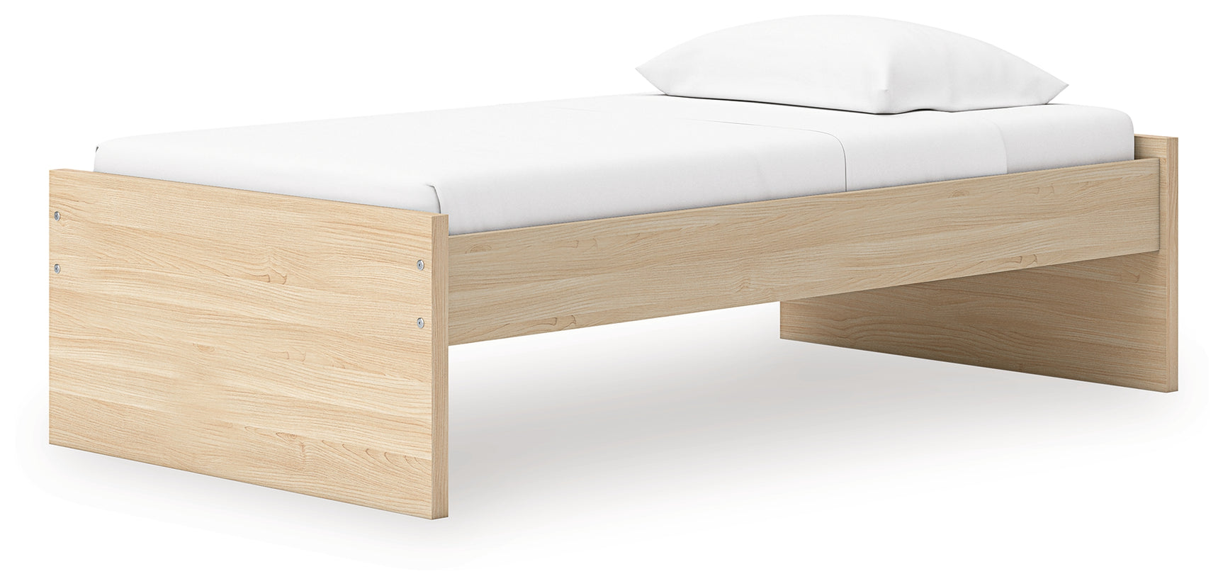 Onita Natural Twin Platform Bed side alternate angle