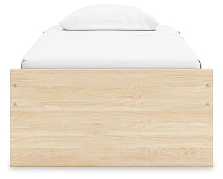 Onita Natural Twin Platform Bed angled back view