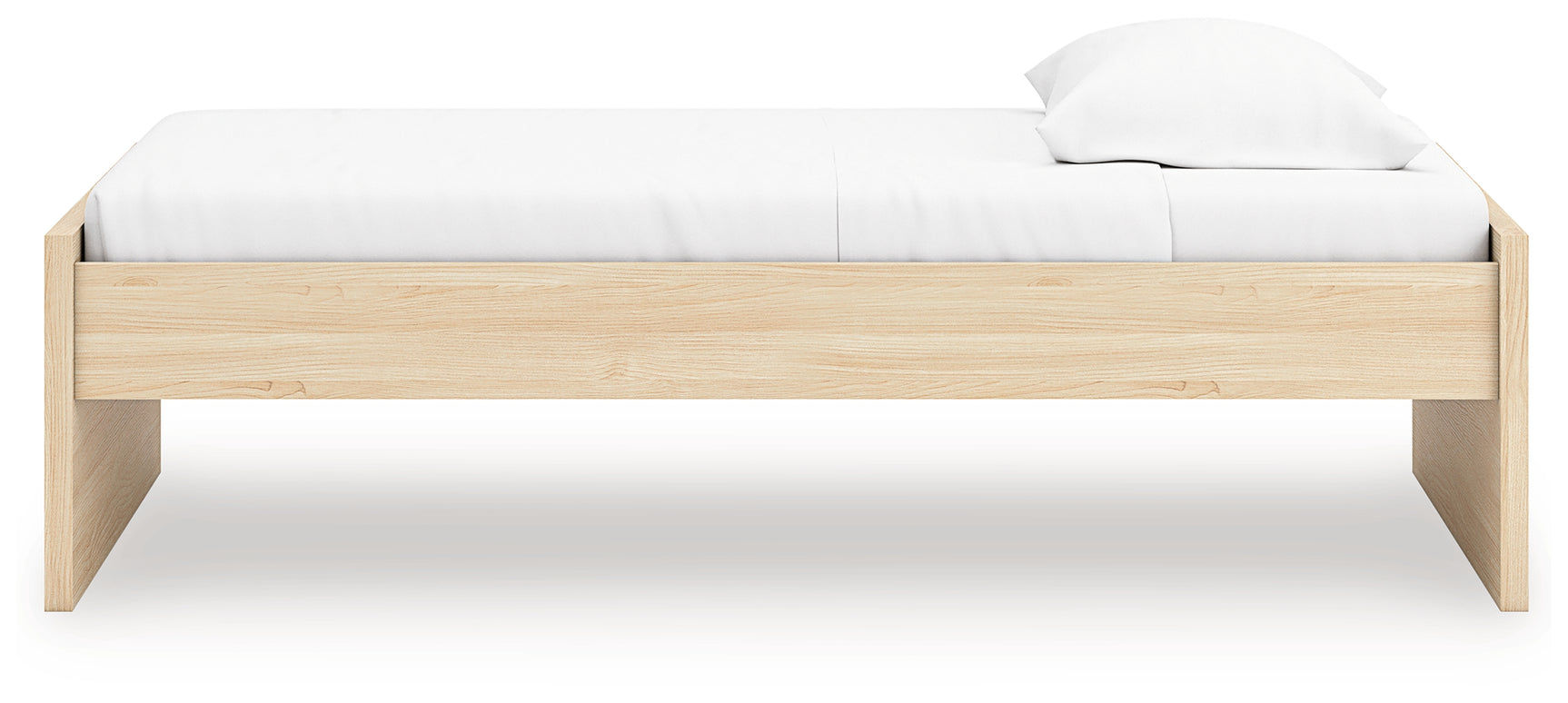 Onita Natural Twin Platform Bed angled side alternate