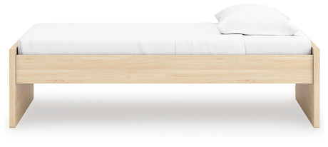 Onita Natural Twin Platform Bed angled side alternate