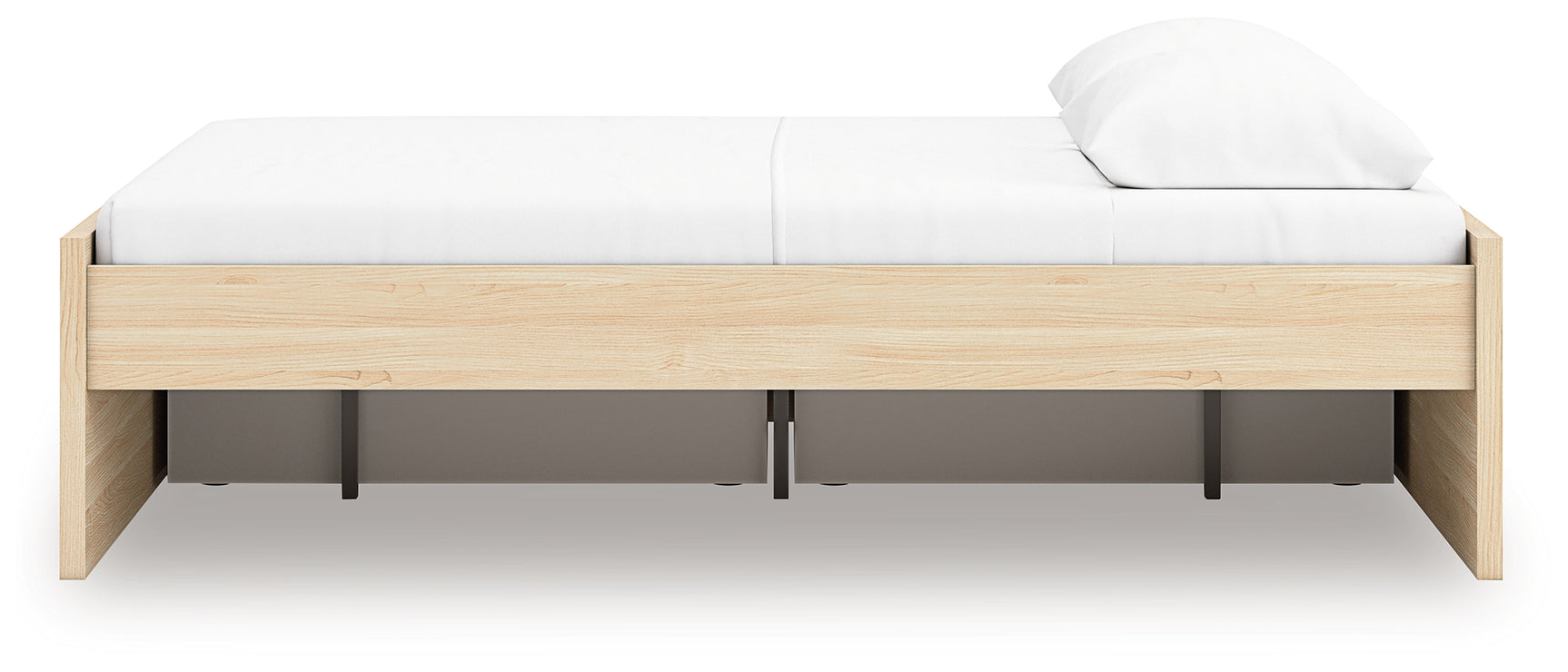 Onita Natural Queen Platform Bed side angle