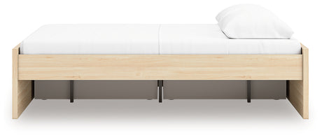 Onita Natural Queen Platform Bed side angle
