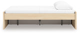 Onita Natural Queen Platform Bed complete assembly, side angle