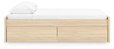Back view of Onita Natural Queen Platform Bed