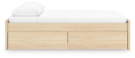 Back view of Onita Natural Queen Platform Bed