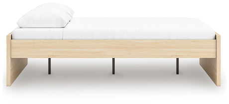 Onita Queen Platform Bed side view natural finish