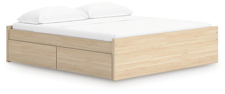 Onita King Platform Bed side view with drawers open