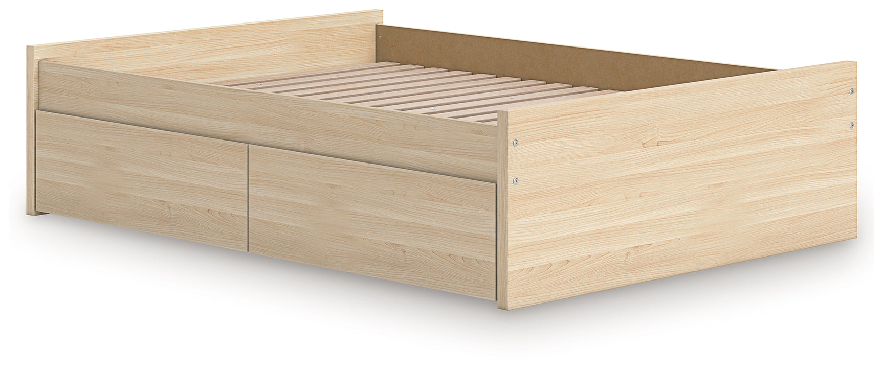 Natural Finish Onita Full Bed side drawer detail