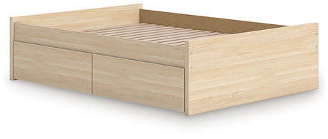 Natural Finish Onita Full Bed side drawer detail