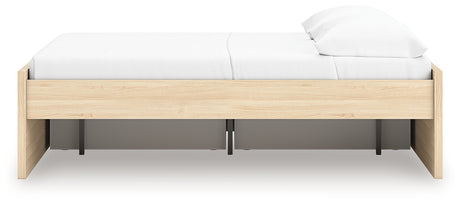Onita Full Platform Bed top side angle with storage drawer open