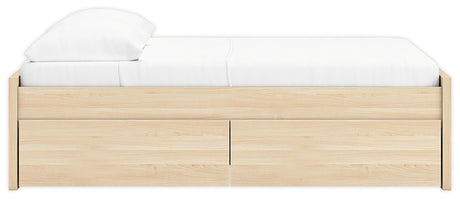 Bed side alternate angle showing storage drawer