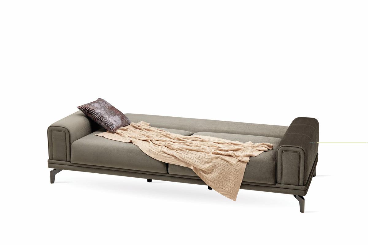 Evora Khaki Green sofa bed mechanism detail