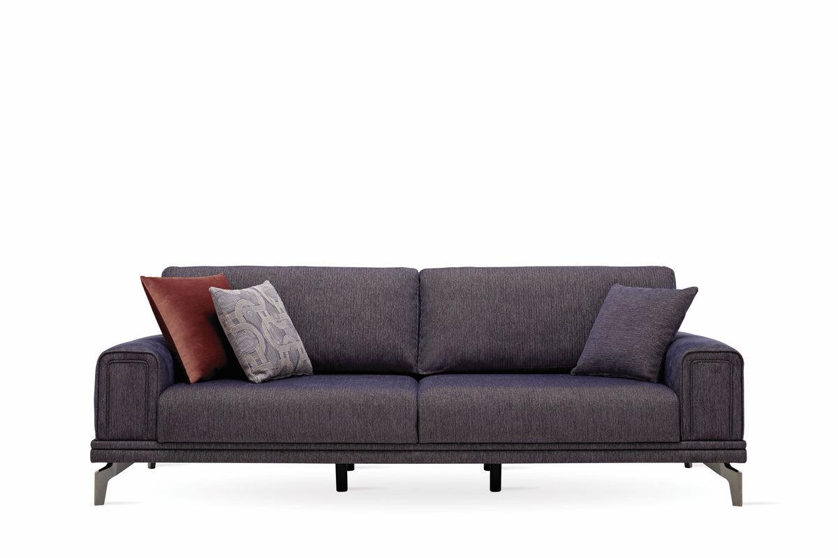 Evora Blue Gray 3-Seater Sofa Bed fully opened as bed