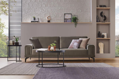 Evora Khaki Green 3-Seater Sofa Bed front view