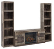 Derekson 3-Piece Entertainment Center with Electric Fireplace, front view