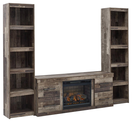 Derekson 3-Piece Entertainment Center with Electric Fireplace, front view