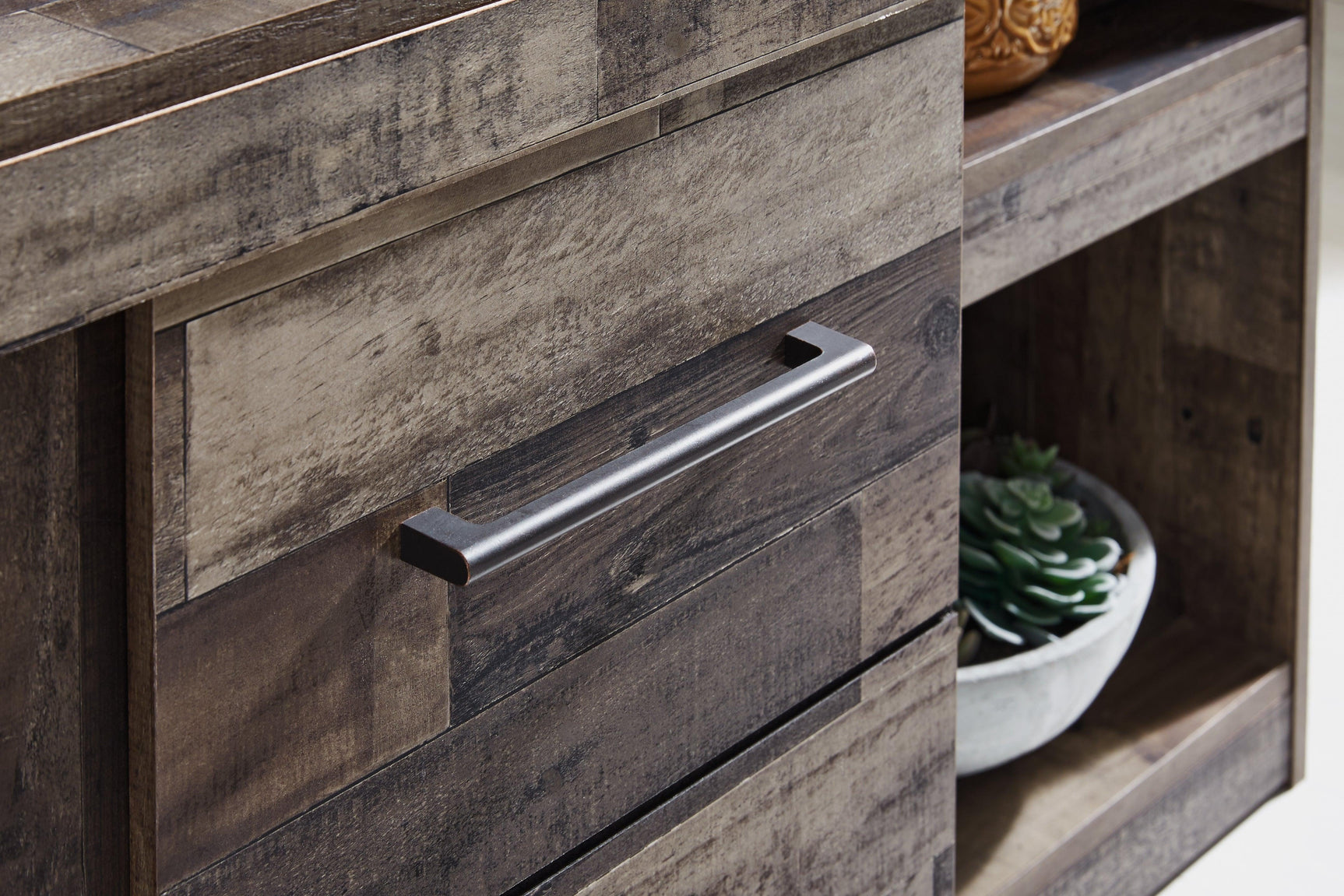 Derekson TV Stand showing door detail