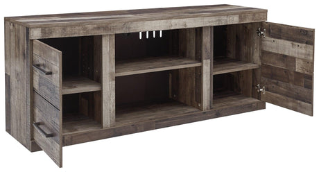 Derekson TV Stand open shelves angle