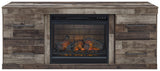 Derekson Multi Gray TV Stand with Electric Fireplace front view