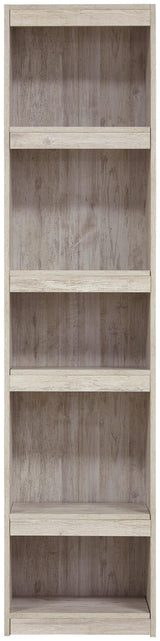 Willowton Whitewash Pier TV Stand head-on view with storage shelves