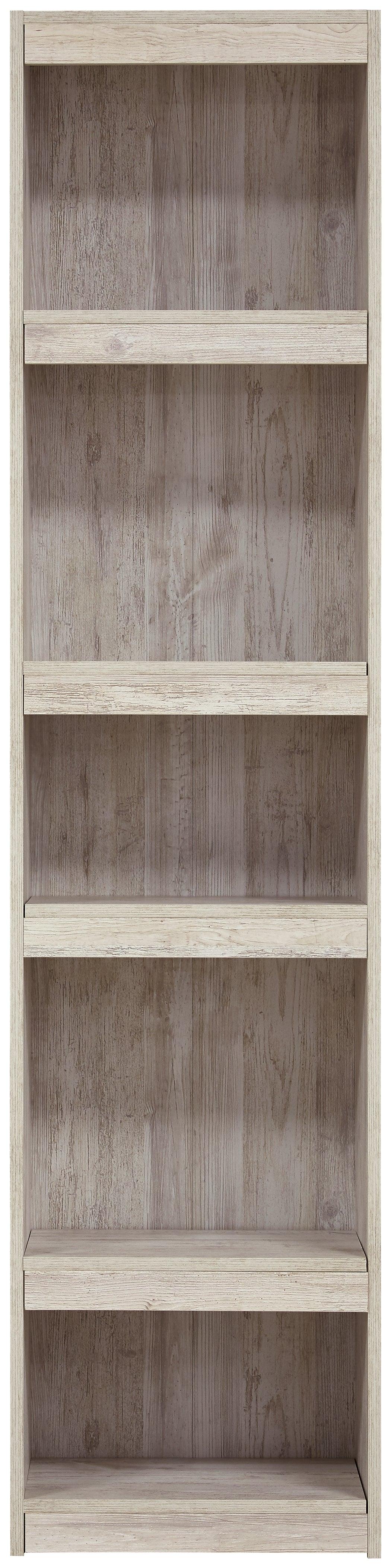 Willowton Whitewash Pier TV Stand head-on view with storage shelves