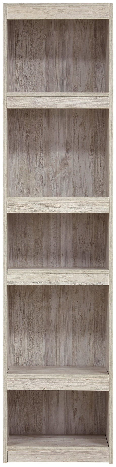 Willowton Whitewash Pier TV Stand head-on view with storage shelves