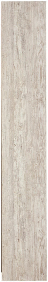 Willowton Whitewash Pier TV Stand side profile showing slim depth
