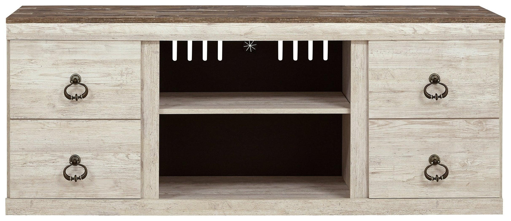 Willowton Whitewash 60" TV Stand front view