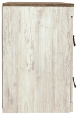 Side view of Willowton Whitewash 60" TV Stand