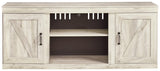 Bellaby Whitewash 60" TV Stand side view showing thickness