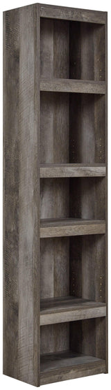 Wynnlow Gray Pier TV Stand head-on view showing cabinet doors