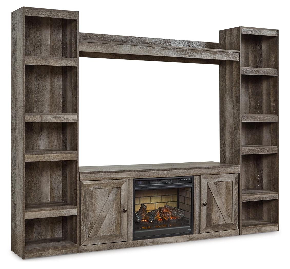 Side piers and TV stand with storage cabinets and shelves
