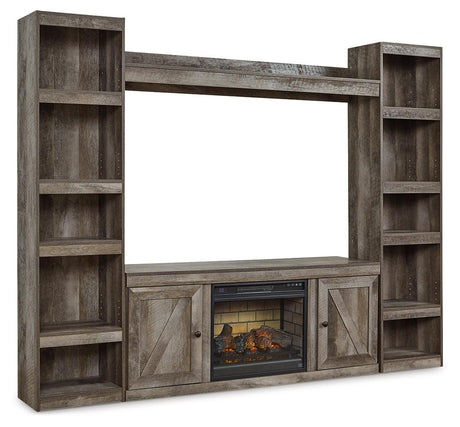 Side piers and TV stand with storage cabinets and shelves