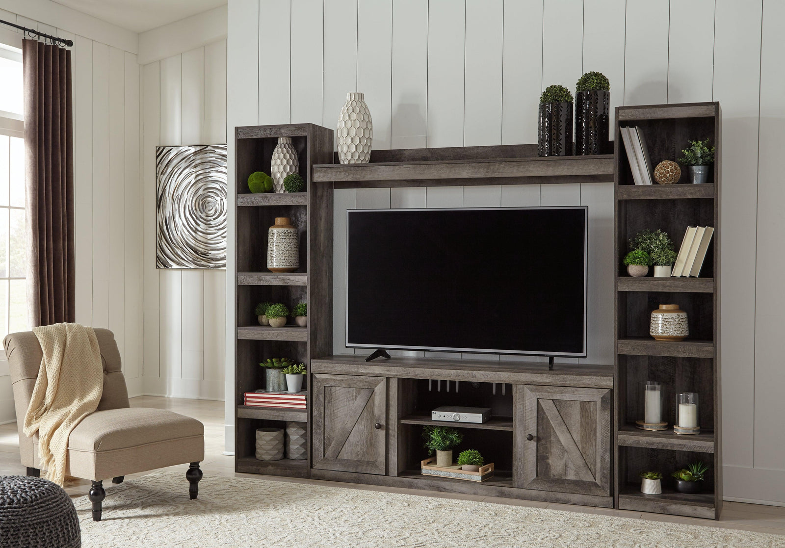 Wynnlow Gray 4-Piece Entertainment Center EW0440W6 - Ella Furniture
