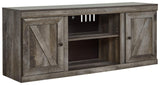 Wynnlow Gray 60 inch TV stand closed door side view