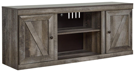 Wynnlow Gray 60 inch TV stand closed door side view