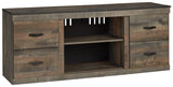 Trinell TV Stand closed doors side angle