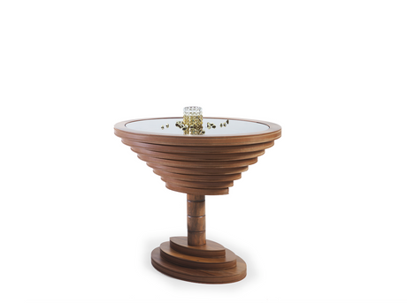 Tina Walnut End Table front angle in walnut finish
