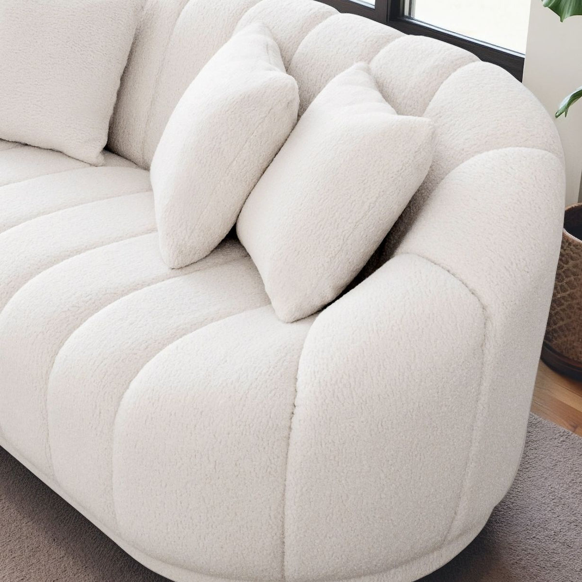 Wendy Cream Boucle Sofa alternate side view